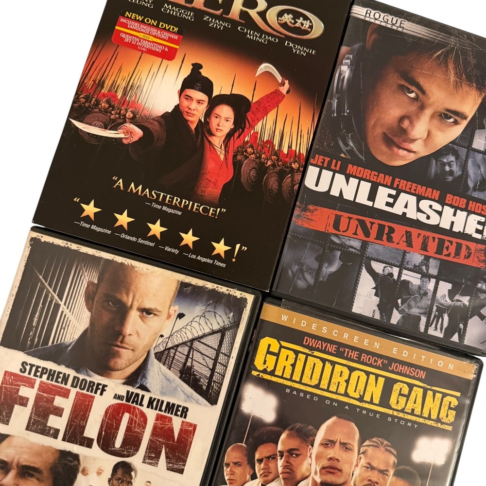 Action DVD Lot of 4 Hero Unleashed Gridiron Gang Felon Fighting - Picture 1 of 3